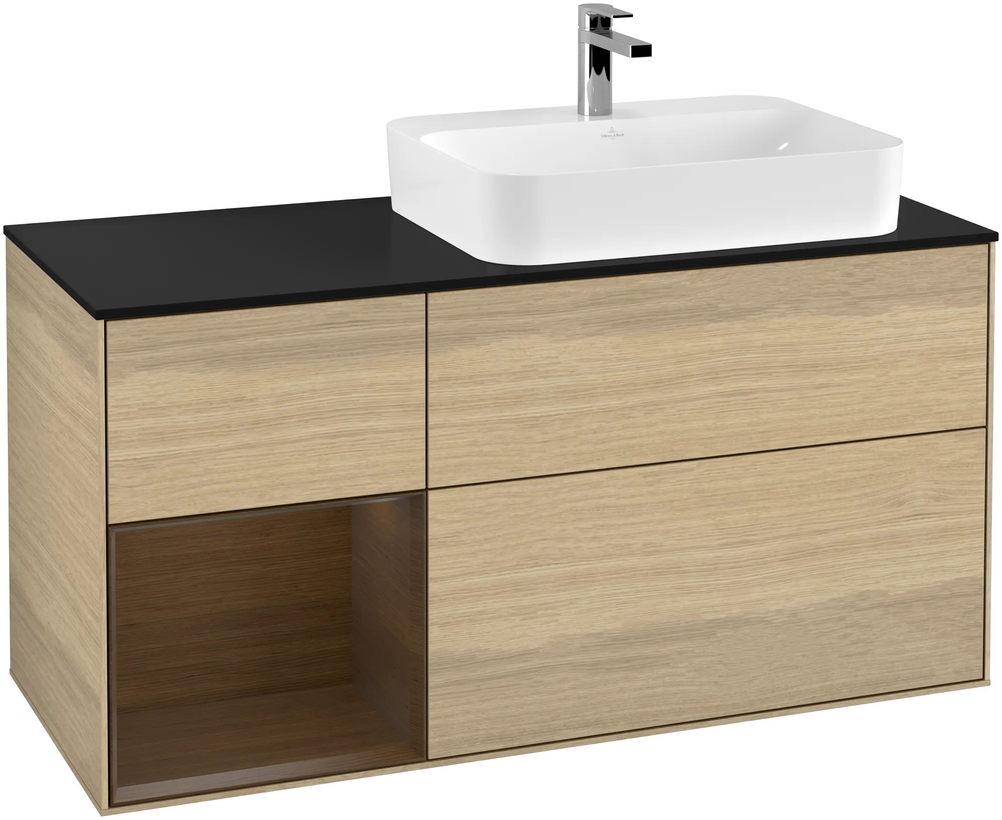 Villeroy & Boch Waschtischunterschrank „Finion“ für Schrankwaschtisch 1200 × 603 × 501 mm Oak Veneer, für Becken rechts Villeroy & Boch Waschtischunterschrank „Finion“ für Schrankwaschtisch 1200 × 603 × 501 mm Oak Veneer, für Becken rechts