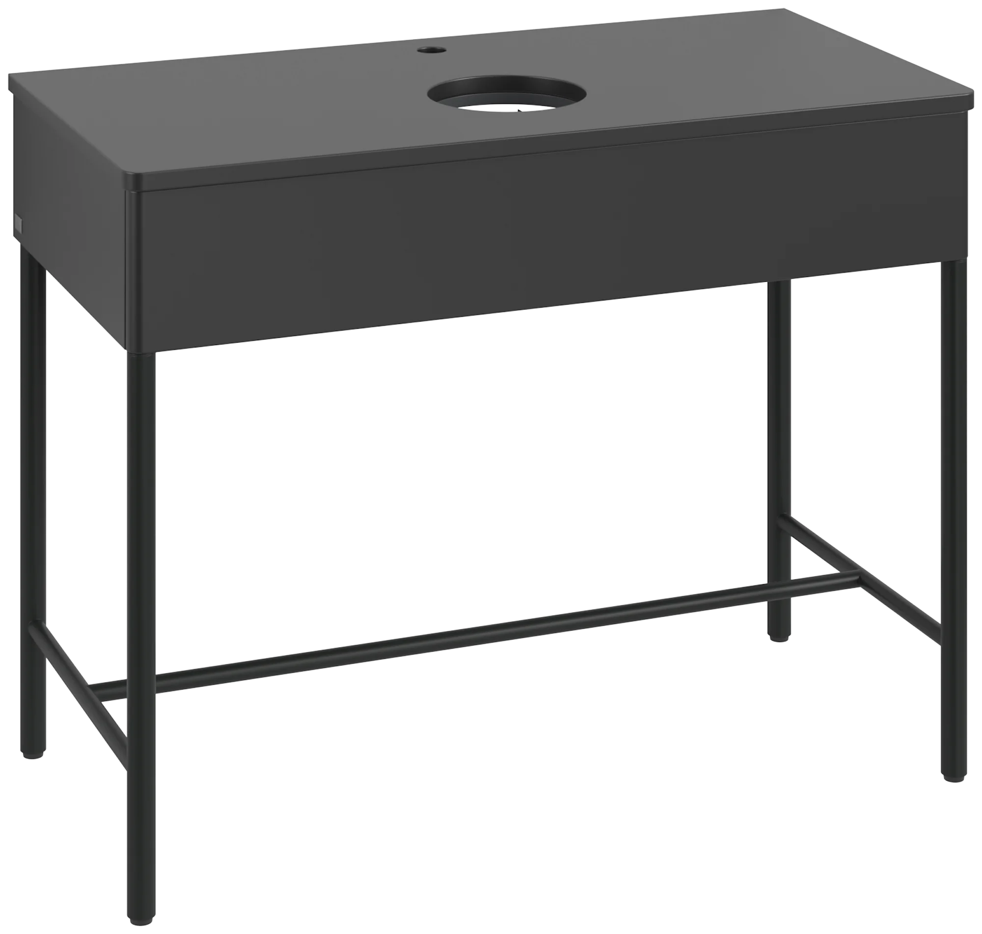 Villeroy & Boch Waschbeckenunterschrank Artis K61051, 1000x782x500mm, Black Matt Lacquer, mit Metallgestell und Push-to-open Funktion
