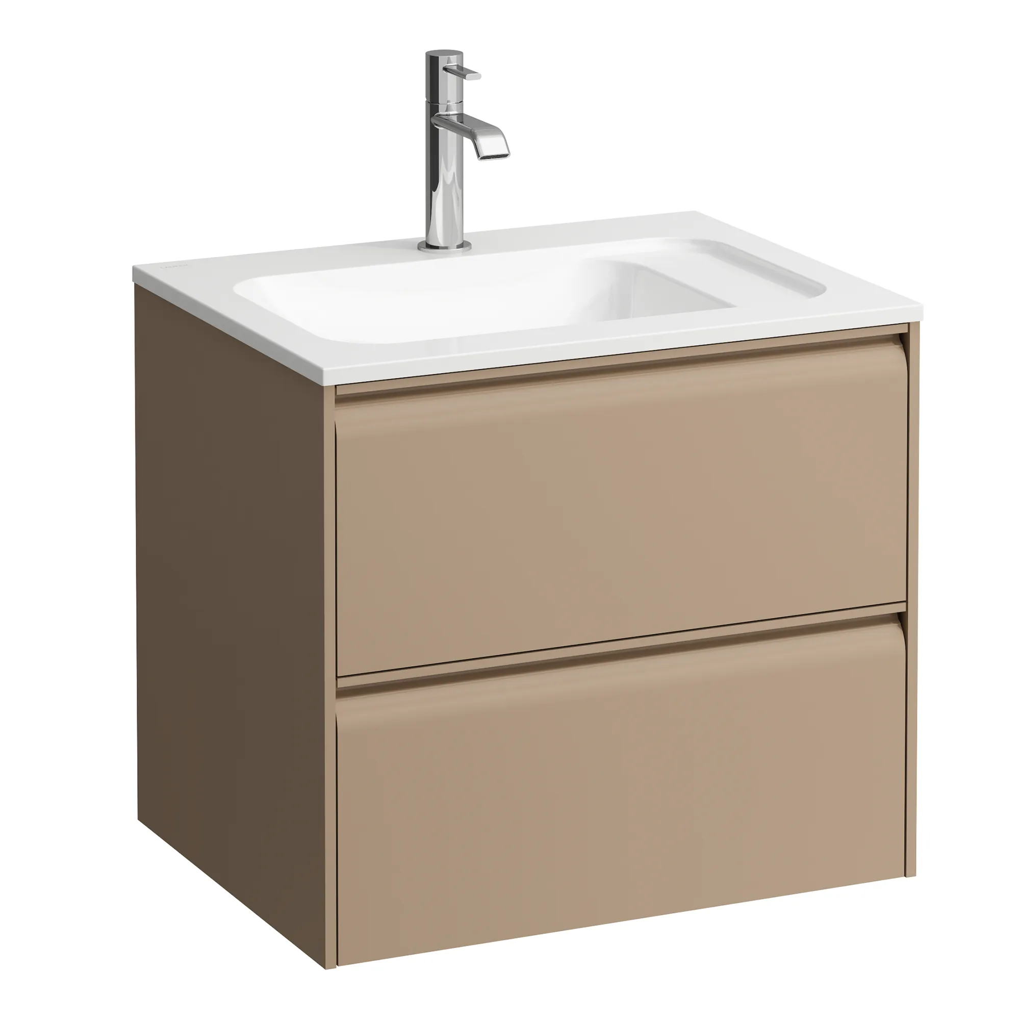 Waschtischunterbau, MEDA, 442x572x504, mit 2 Schubladen, 1 Ordnungssystem, integrierte Griffleiste, Vollauszug und Soft-Close, für Möbelwaschtisch MEDA H814113 (60 cm), weiß matt Waschtischunterbau, MEDA, 442x572x504, mit 2 Schubladen, 1 Ordnungssystem, integrierte Griffleiste, Vollauszug und Soft-Close, für Möbelwaschtisch MEDA H814113 (60 cm), weiß matt