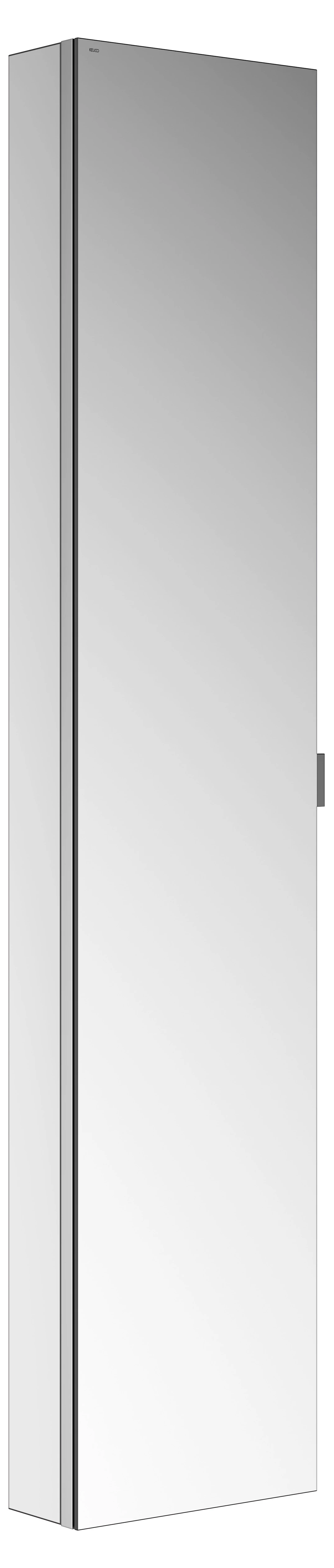 KEUCO Wandvorbau Seitenschrank unbeleuchtet 1-türig „Royal Modular 2.0“ 350 × 1600 × 120 mm in Silber (eloxiert), Anschlag links, links