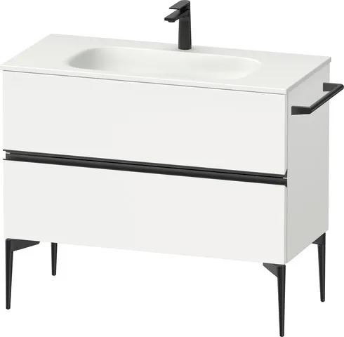 Duravit Waschtischunterschrank „Sivida“ 101 × 59,2 × 47,7 cm Front- & Korpusfarbe: Weiß Matt / Grifffarbe: Diamantschwarz / Größe: 101 × 47,7 × 59,2 cm Duravit Waschtischunterschrank „Sivida“ 101 × 59,2 × 47,7 cm Front- & Korpusfarbe: Weiß Matt / Grifffarbe: Diamantschwarz / Größe: 101 × 47,7 × 59,2 cm