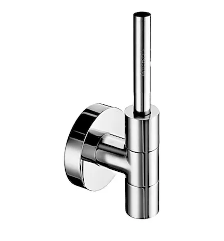 Design-Eckventil EDITION, Rosette Ø 60 mm, DN 15 G 1/2 AG mit ASAG easy, Ø 10 mm (DN 10 G 3/8 AG), chrom Design-Eckventil EDITION, Rosette Ø 60 mm, DN 15 G 1/2 AG mit ASAG easy, Ø 10 mm (DN 10 G 3/8 AG), chrom