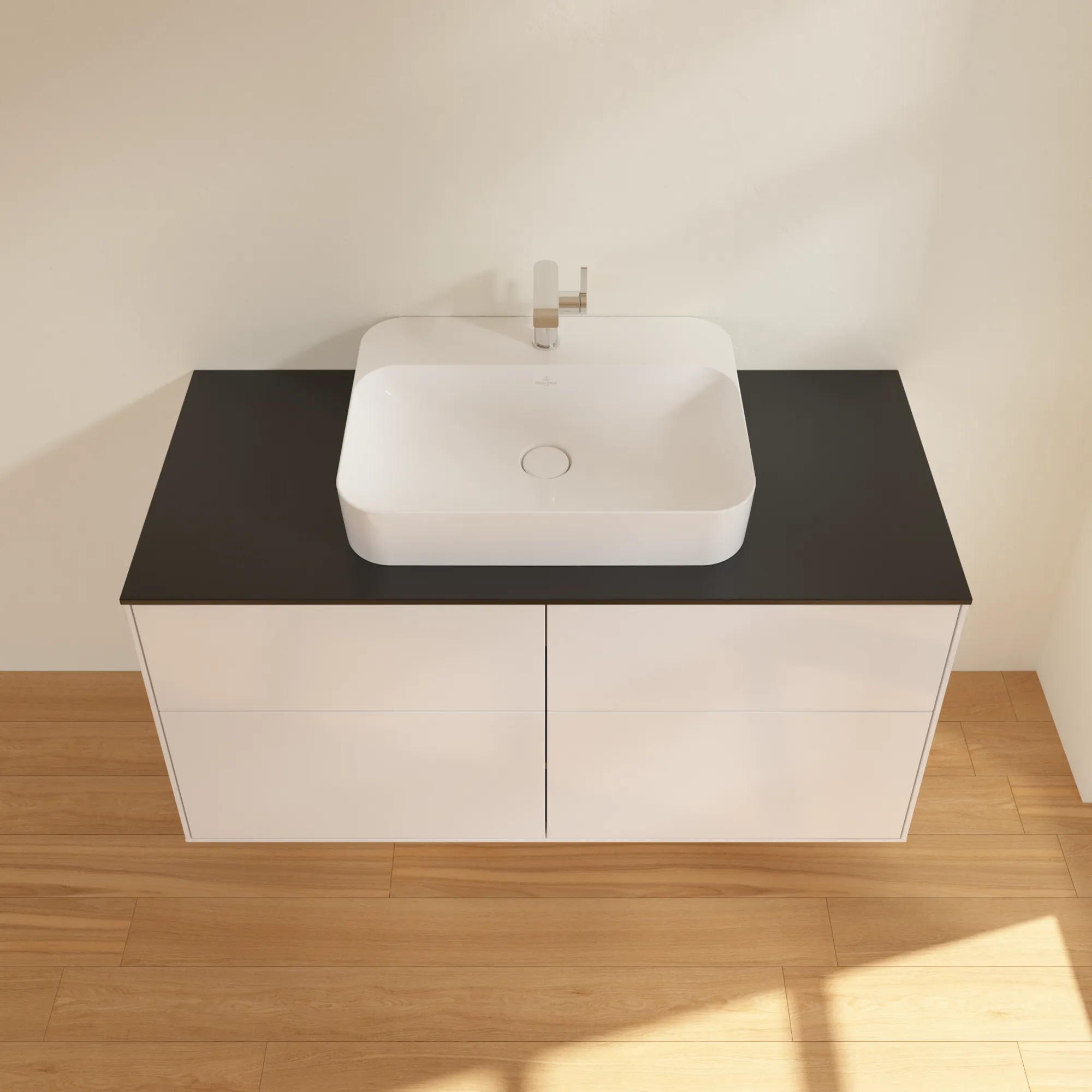 Villeroy & Boch Waschtischunterschrank „Finion“ für Schrankwaschtisch 1200 × 603 × 501 mm Glossy White Lacquer, für Becken mittig Villeroy & Boch Waschtischunterschrank „Finion“ für Schrankwaschtisch 1200 × 603 × 501 mm Glossy White Lacquer, für Becken mittig