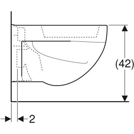 Wand-Flachspül-WC „Renova“ 35,5 × 34 × 54 cm in weiß alpin, mit Spülrand Wand-Flachspül-WC „Renova“ 35,5 × 34 × 54 cm in weiß alpin, mit Spülrand