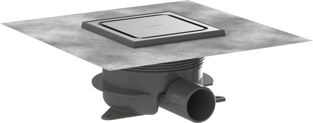 Hansgrohe RainDrain Spot Plus Komplettset Punktablauf 150x150 mm Edelstahl V2A höhenverstellbar bis zu 35 l/min Ablaufleistung Hansgrohe RainDrain Spot Plus Komplettset Punktablauf 150x150 mm Edelstahl V2A höhenverstellbar bis zu 35 l/min Ablaufleistung