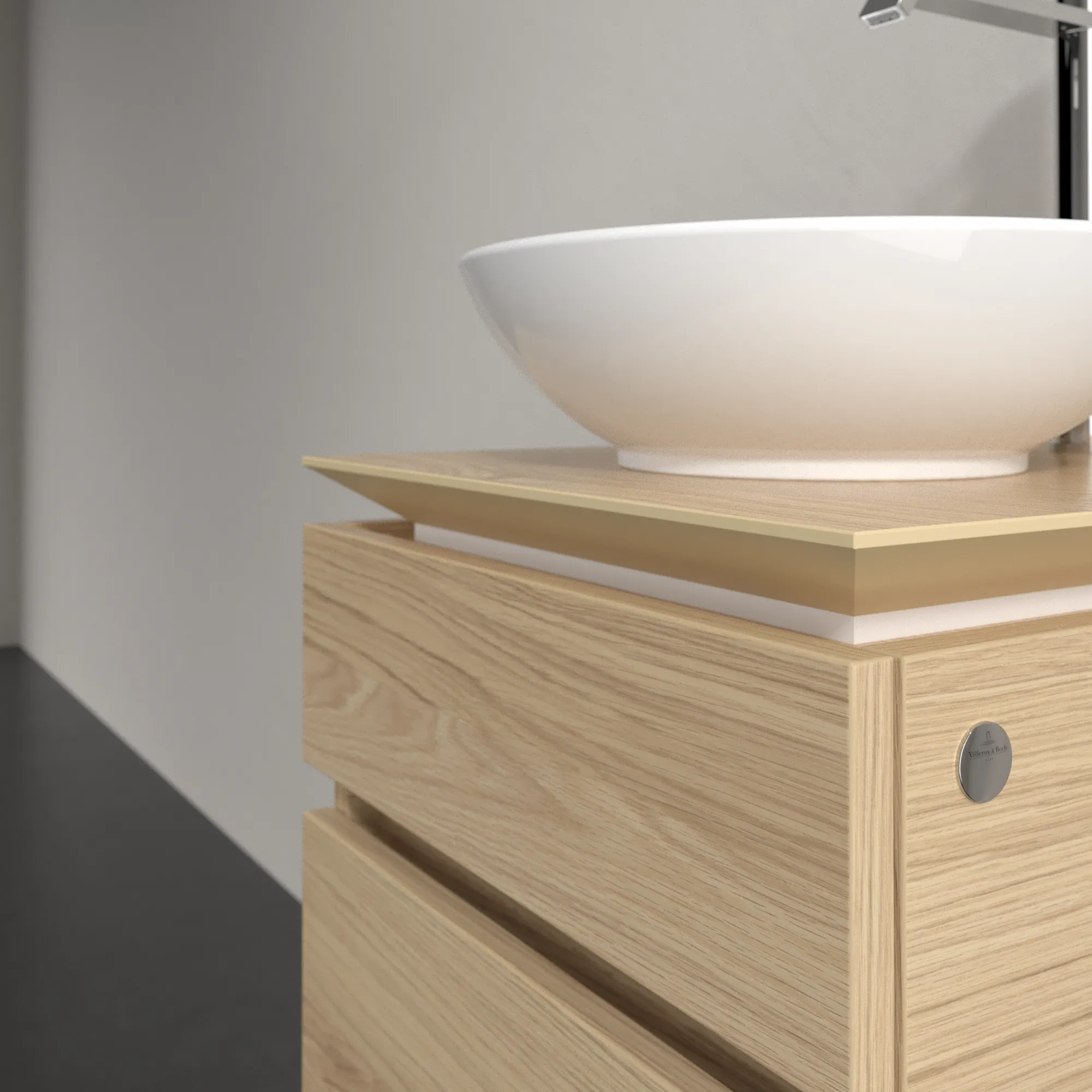 Villeroy & Boch Waschtischunterschrank „Legato“ für Schrankwaschtisch 450 × 550 × 500 mm Nordic Oak, für Becken mittig