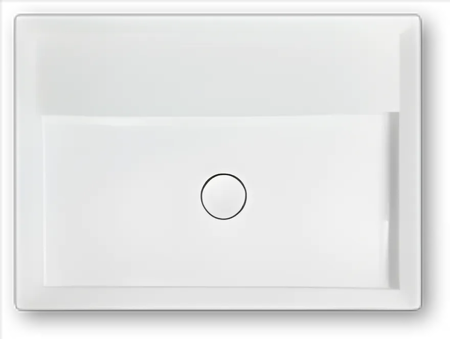 repaBAD Aufsatzwaschtisch „Cut“ 450 × 380 × 120 mm, ohne Hahnlochbohrung, mittig, Hahnlochposition mittig in Weiß