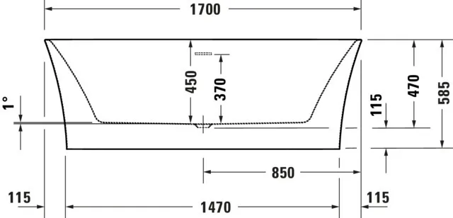 Duravit Badewanne „DuraSenja“ freistehend oval 1700 × 800 mm in Weiß Duravit Badewanne „DuraSenja“ freistehend oval 1700 × 800 mm in Weiß