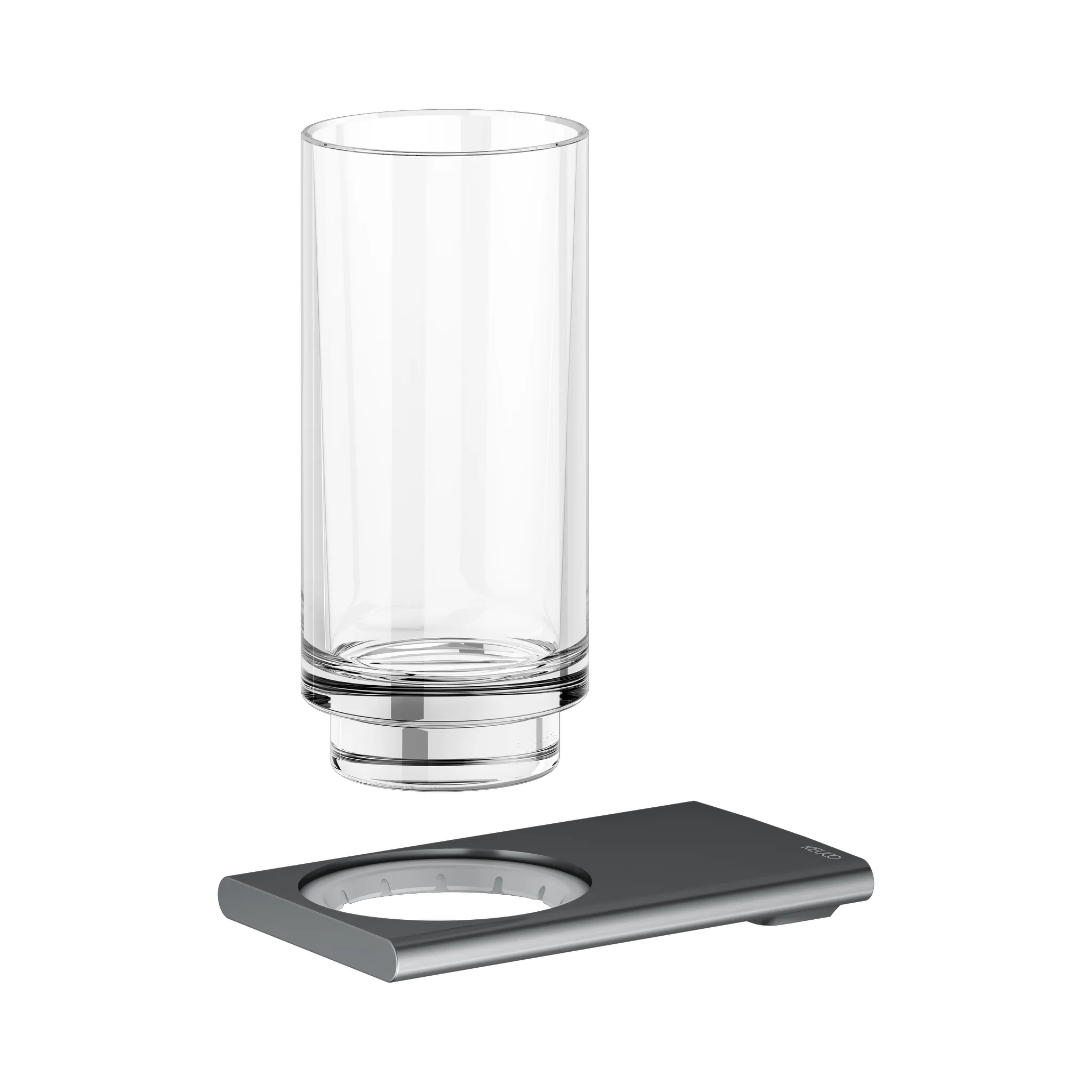Edition 400 11550139000 Glashalter mit Echtkristall-Glas Schwarzchrom gebürstet