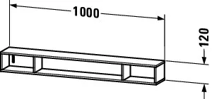 Duravit Regalelement „L-Cube“ in Basalt Matt