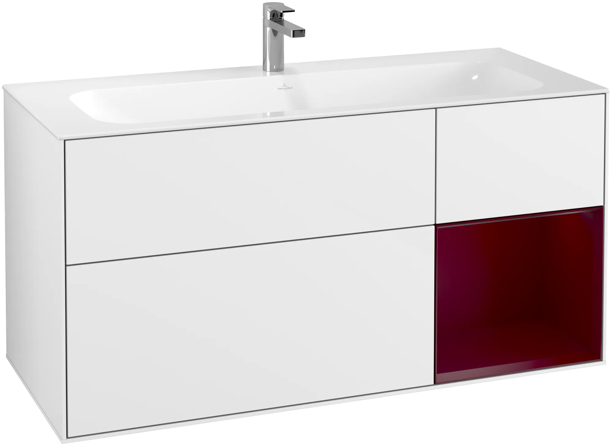Villeroy & Boch Finion Waschbeckenunterschrank F07 1196x591x498mm Glossy White Lacquer / Peony Matt Lacquer