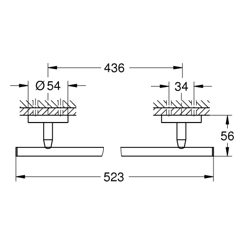 Badetuchhalter Bau Cosmopolitan 40459_1, 522 mm, chrom Badetuchhalter Bau Cosmopolitan 40459_1, 522 mm, chrom