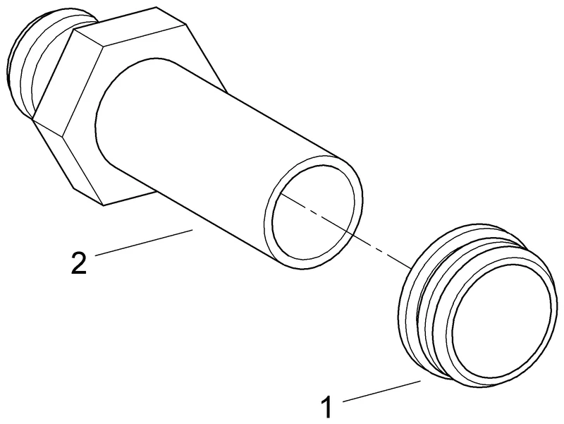 Einlaufgarnitur 37044, DN 15, für Urinalbecken mit Eingang von hinten, Verbinder Ø 33,5 - 38 mm