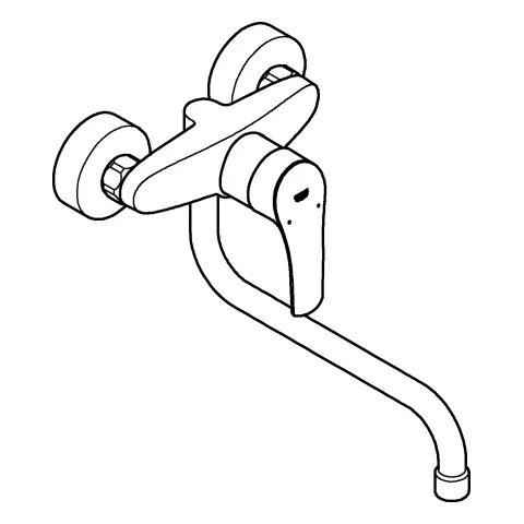 Grohe Eurosmart Professional Einhand-Spültischbatterie Wandmontage chrom Grohe Eurosmart Professional Einhand-Spültischbatterie Wandmontage chrom