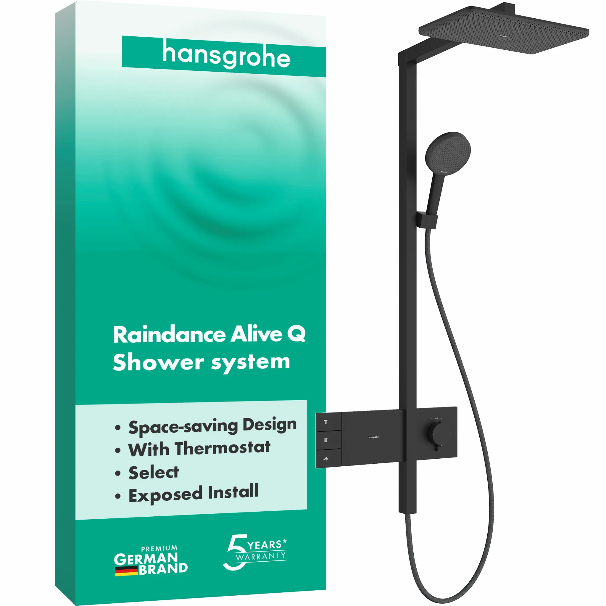 Hansgrohe Raindance Alive Q Showerpipe 210⁄340 2jet Mattschwarz Hansgrohe Raindance Alive Q Showerpipe 210⁄340 2jet Mattschwarz