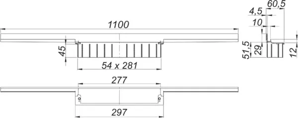 Duschrinne CeraWall Individual rotgold matt, 1100 mm