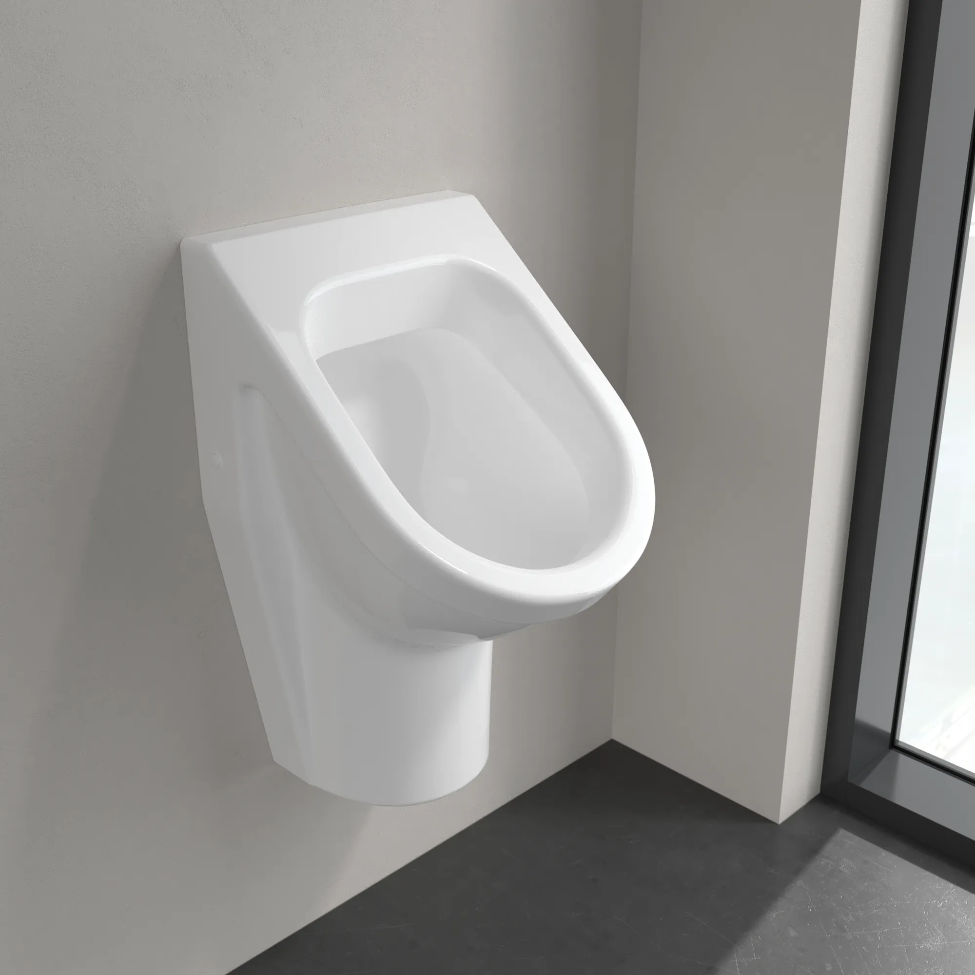 Urinal „Architectura“, Befestigung verdeckt, Zulauf verdeckt, mit Zielobjekt 35,5 × 62 × 38,5 cm