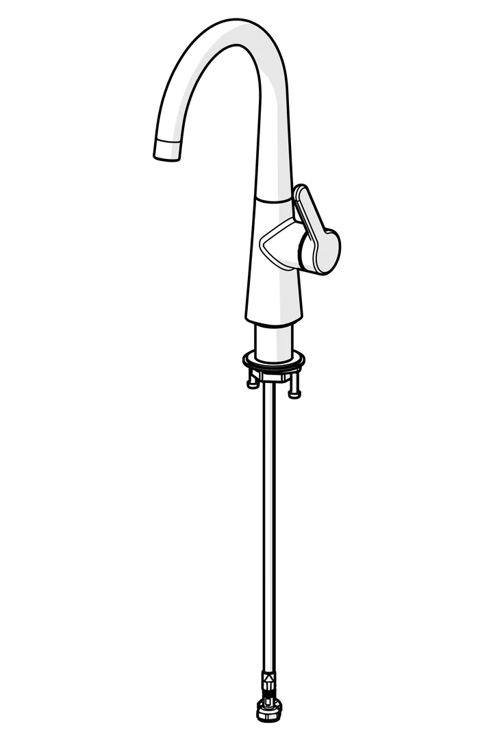 HansaDESIGNO Style Waschtischarmatur 5149, Standmontage, Einhebelmischer, Chrom