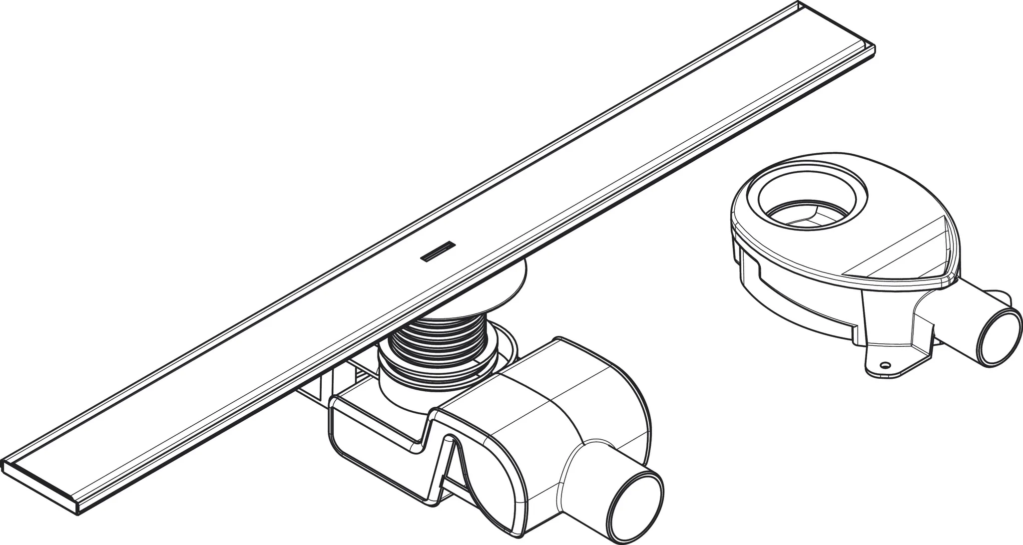 RainDrain Allround Komplettset Duschrinne 700 für Standard-/flache Installation Edelstahl gebürstet