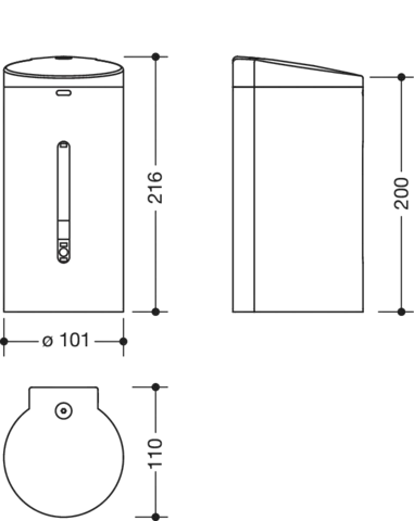 HEWI Seifenspender elektronisch, Edelstahl schwarz matt HEWI Seifenspender elektronisch, Edelstahl schwarz matt