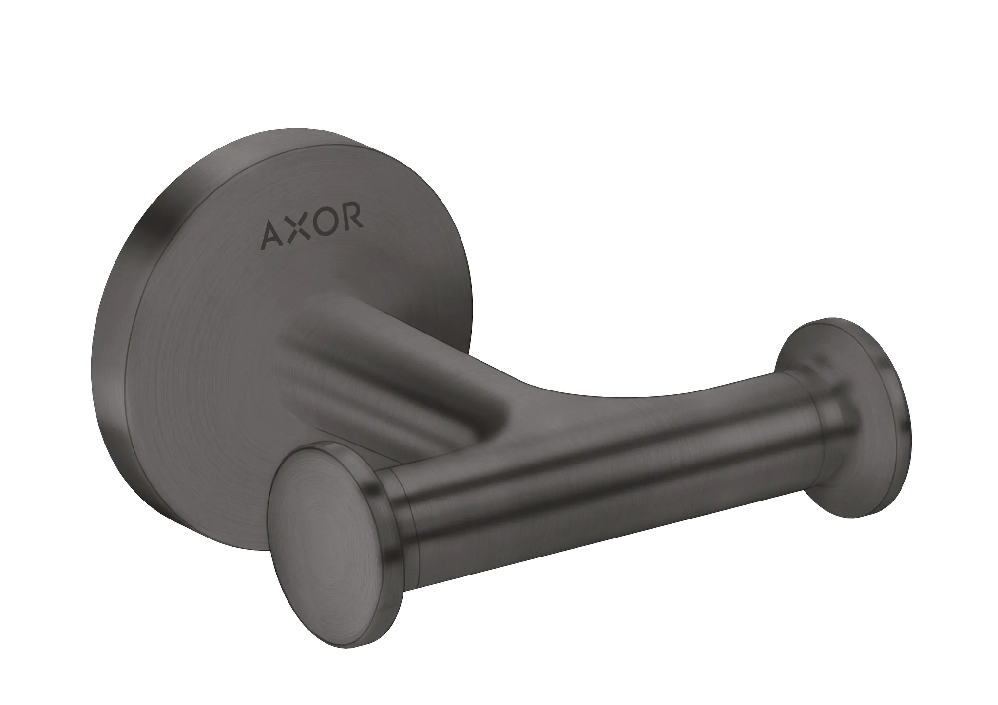 Hansgrohe AXOR Universal Circular Handtuchhaken doppelt, Brushed Black Chrome, Wandmontage mit verdeckter Befestigung, Bohrabstand 35 mm, Bohrloch-Durchmesser 6 mm Hansgrohe AXOR Universal Circular Handtuchhaken doppelt, Brushed Black Chrome, Wandmontage mit verdeckter Befestigung, Bohrabstand 35 mm, Bohrloch-Durchmesser 6 mm