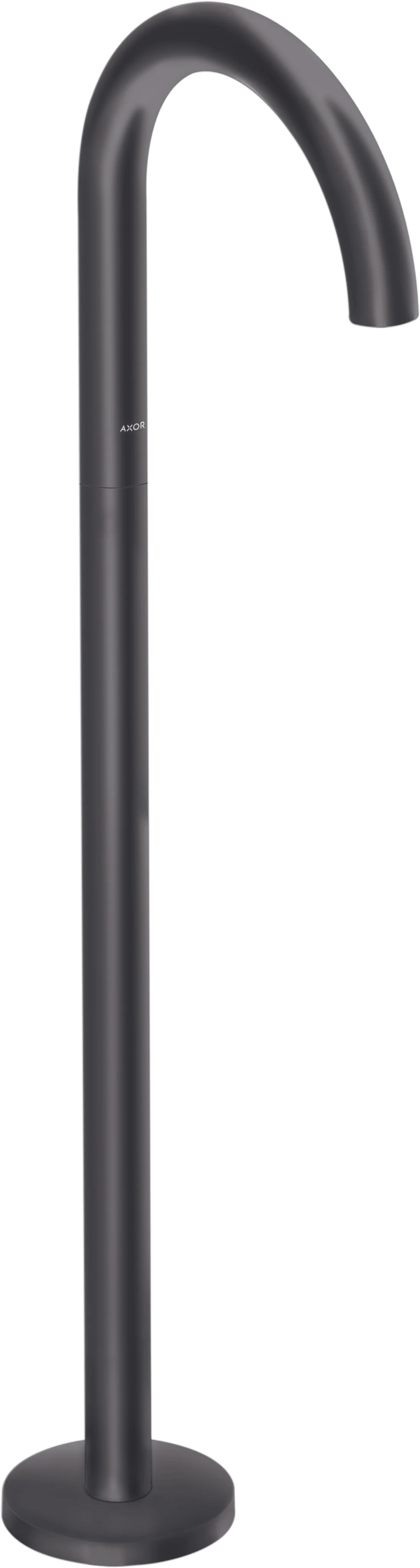 Hansgrohe AXOR Uno Wanneneinlauf gebogen mattschwarz, Ausladung 226 mm, freistehende Montage