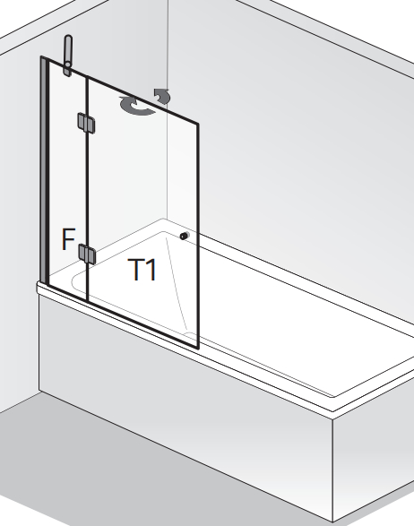 HSK teilgerahmt Badewannenaufsatz 2-teilig „Aperto“ pendelbar an Nebenteil Glas Bodennebel, Profile Chromoptik (Alu Hochglanz poliert), B: 1140 mm H: 1500 mm HSK teilgerahmt Badewannenaufsatz 2-teilig „Aperto“ pendelbar an Nebenteil Glas Bodennebel, Profile Chromoptik (Alu Hochglanz poliert), B: 1140 mm H: 1500 mm