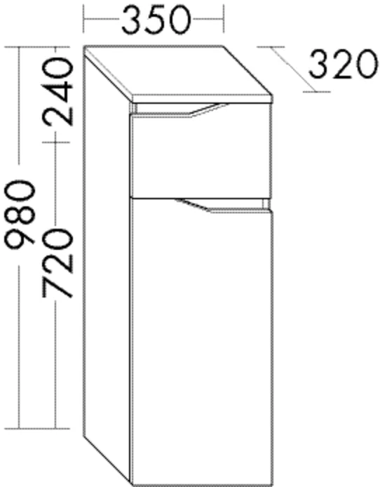 burgbad Hochschrank „Sinea3.0“ 350 × 960 × 340 mm in Nussbaum Dekor Samt