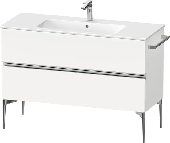 Duravit Waschtischunterschrank „Sivida“ 121 × 59,1 × 47,7 cm Front- & Korpusfarbe: Weiß Matt / Grifffarbe: Chrom / Größe: 121 × 47,7 × 59,1 cm Duravit Waschtischunterschrank „Sivida“ 121 × 59,1 × 47,7 cm Front- & Korpusfarbe: Weiß Matt / Grifffarbe: Chrom / Größe: 121 × 47,7 × 59,1 cm