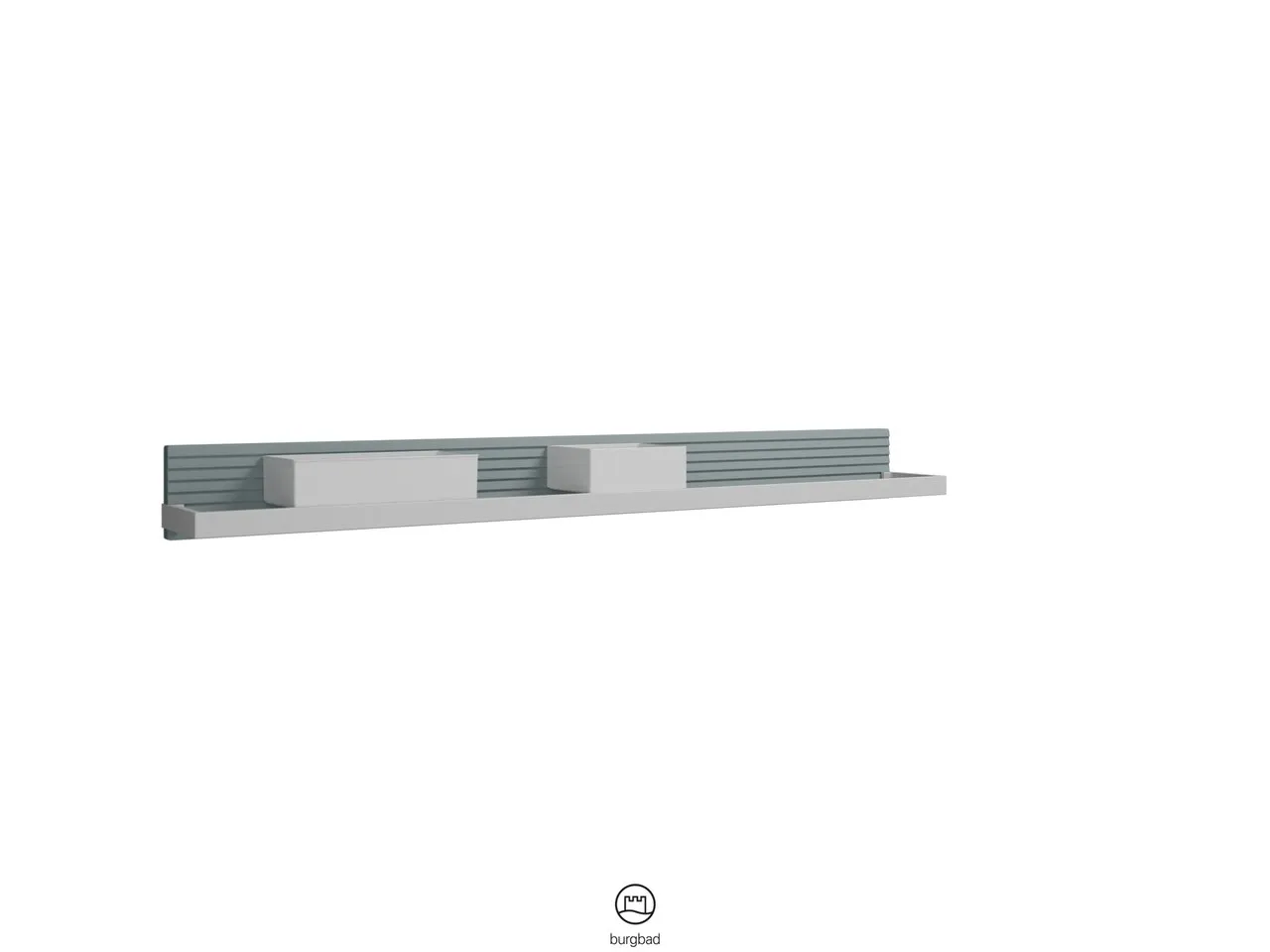 Wandboard Fiumo von burgbad - Metallreling, Plisseestruktur, Anthrazitgrau, 117 x 1.200 x 150 mm