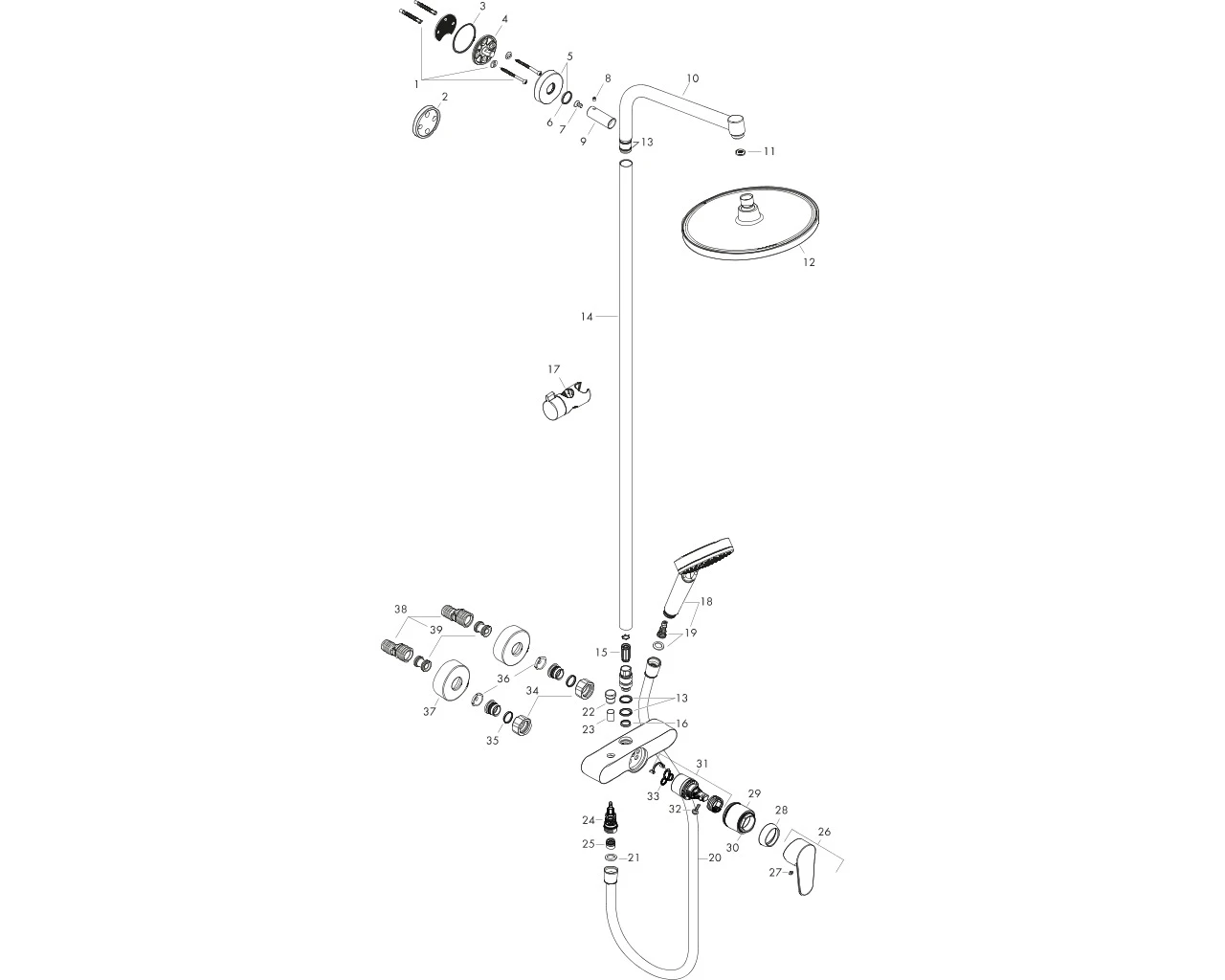 Showerpipe Crometta S 240 Einhebelmischer chrom