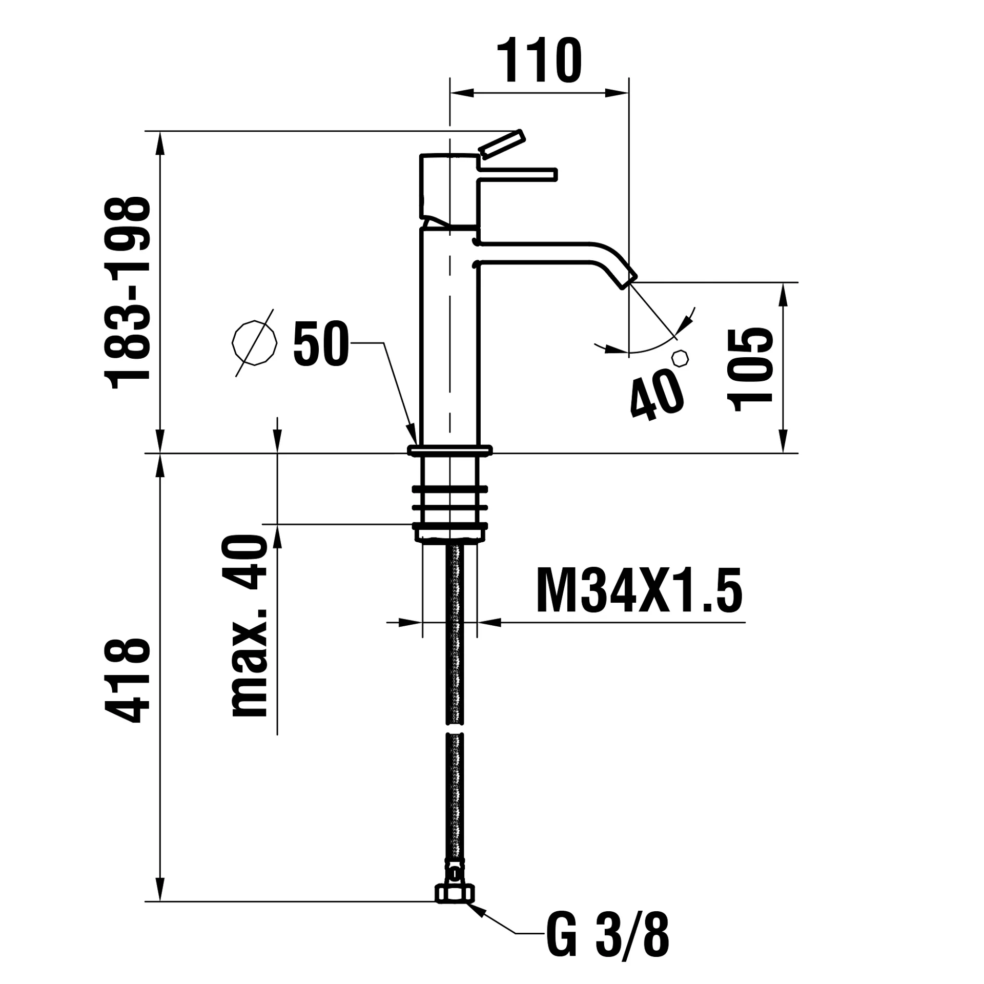 Laufen Einhebel-Waschtischmischer MEDA Festauslauf 110mm chrom Laufen Einhebel-Waschtischmischer MEDA Festauslauf 110mm chrom