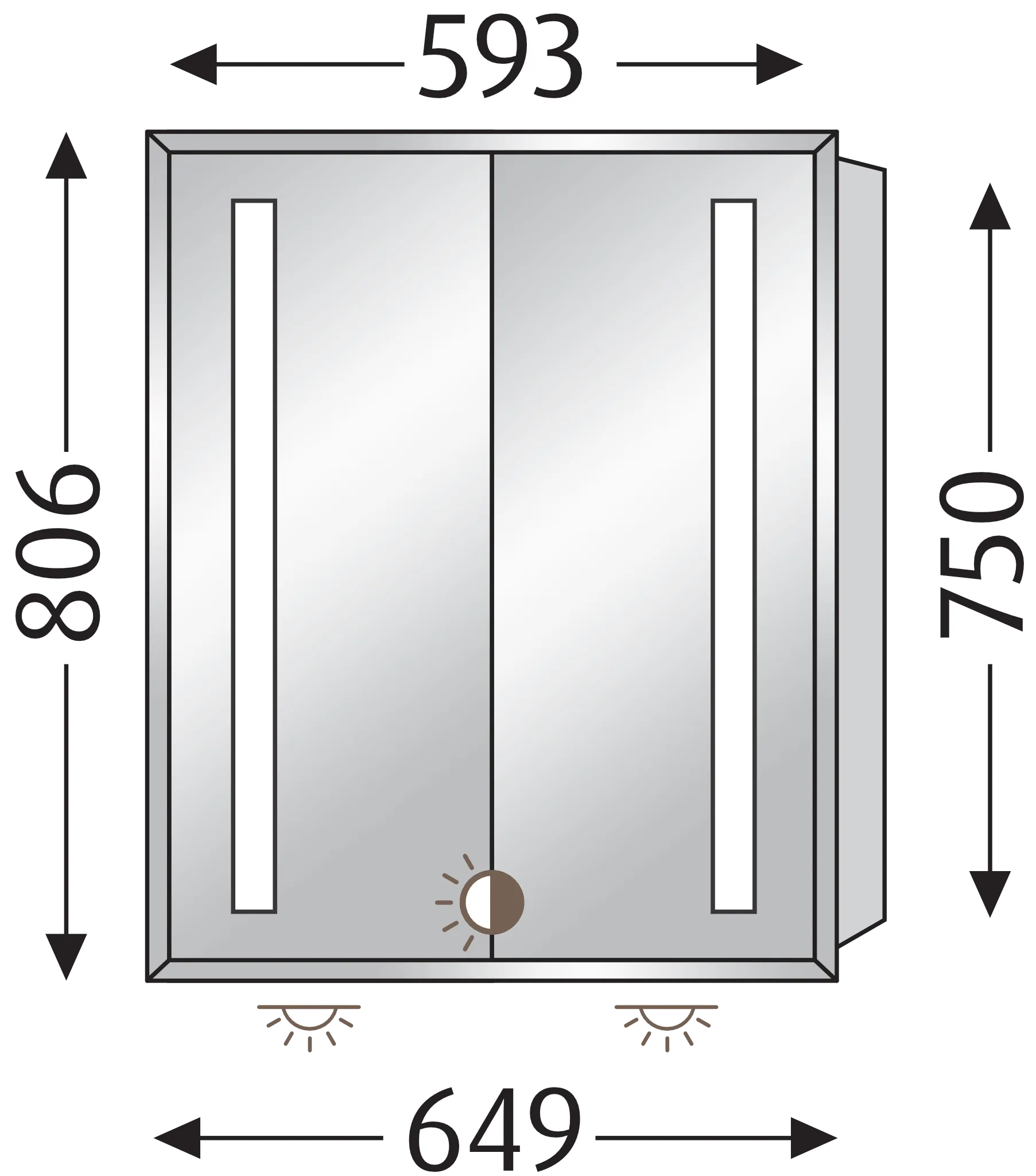 Sanipa Spiegelschrank „Wilma“ 64,9 × 75 × 17,3 cm 