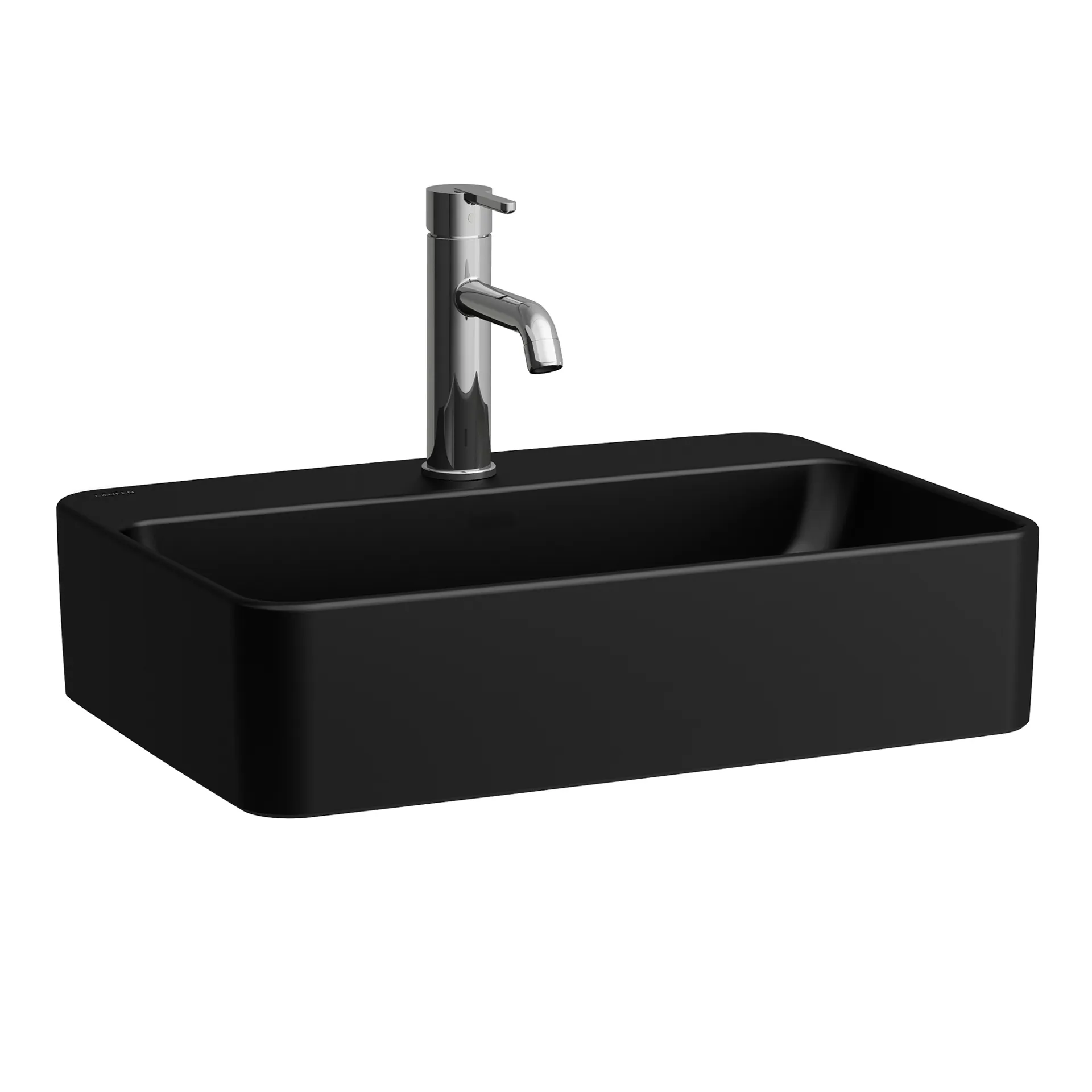 Waschtisch-Schale SAVOY 380x550x155 rechteckig mit Hahnlochbank mit Hahnloch mit Überlauf weiß