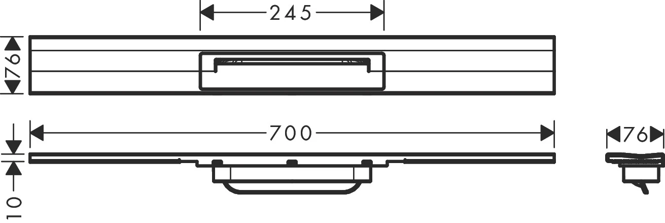 RainDrain Flex Duschrinne 700 mm kürzbar für Wandmontage chrom