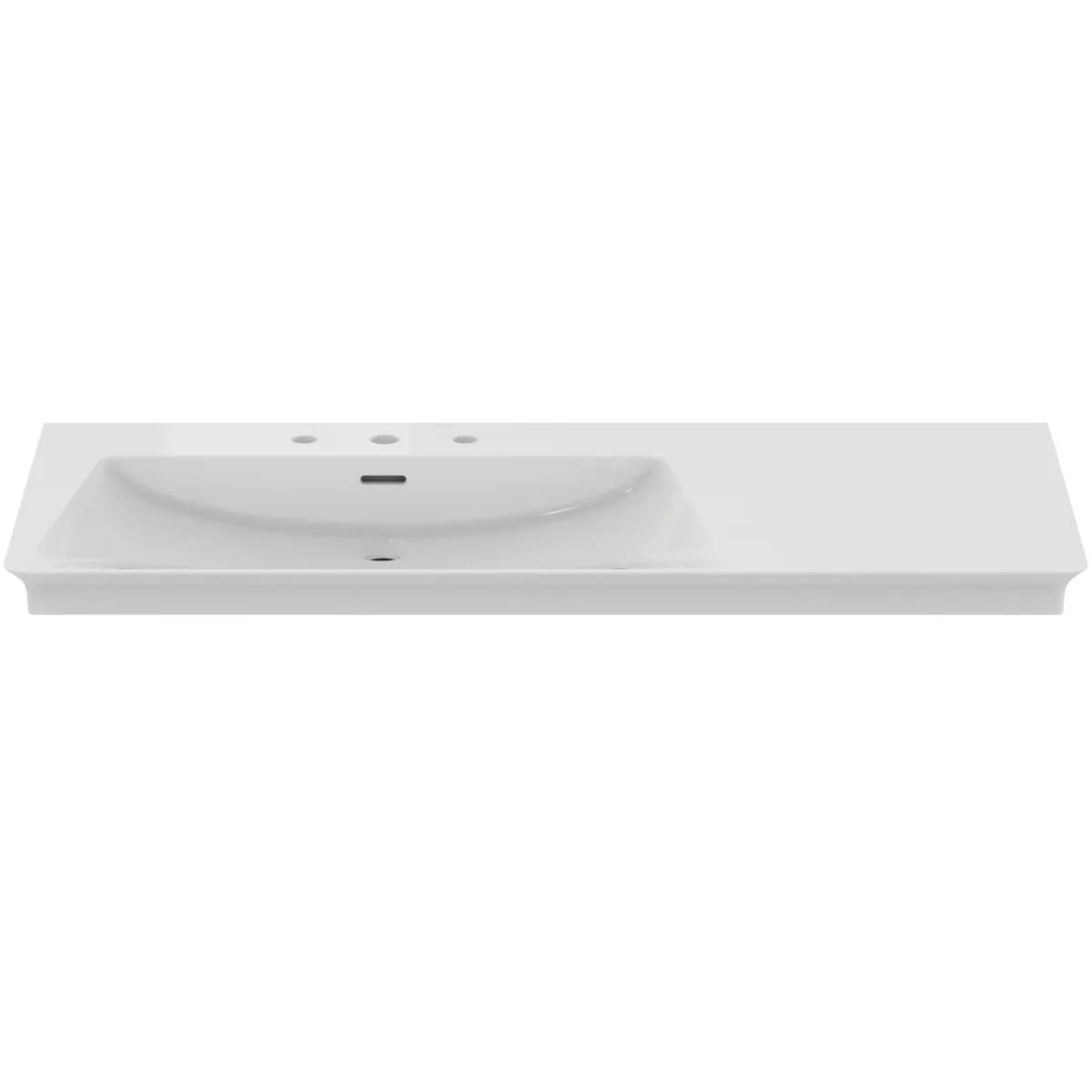 Ideal Standard Möbelwaschtisch La Dolce Vita 1260 mm, 3 Hahnlöcher mittig, Überlauf rechts, weiß (Alpin), 145 mm hoch