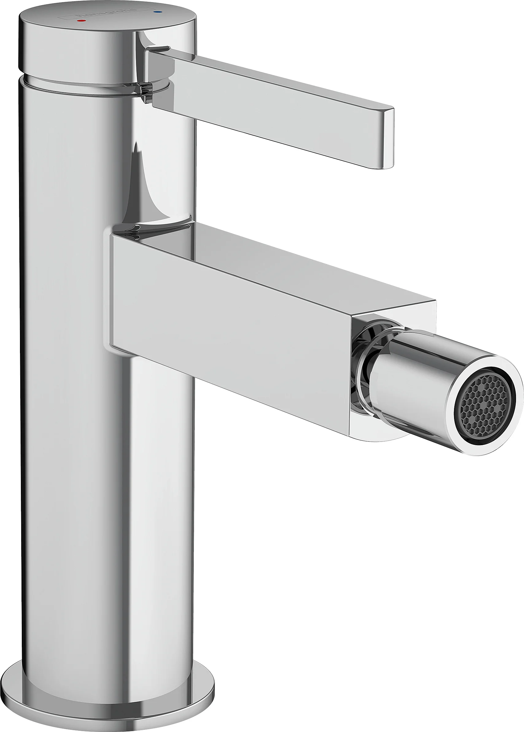Hansgrohe Finoris Bidetmischer, Chrom, Einhebel-Bedienung, Push-Open Ablaufgarnitur, Ausladung 129 mm, Auslaufhöhe 99 mm