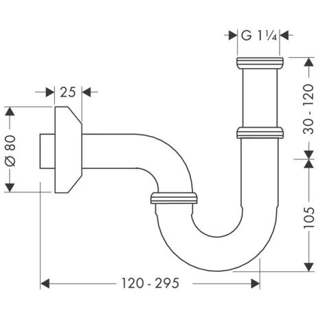 Hansgrohe Sifons Röhrensiphon DN32 inst.freundlich Chrom Hansgrohe Sifons Röhrensiphon DN32 inst.freundlich Chrom