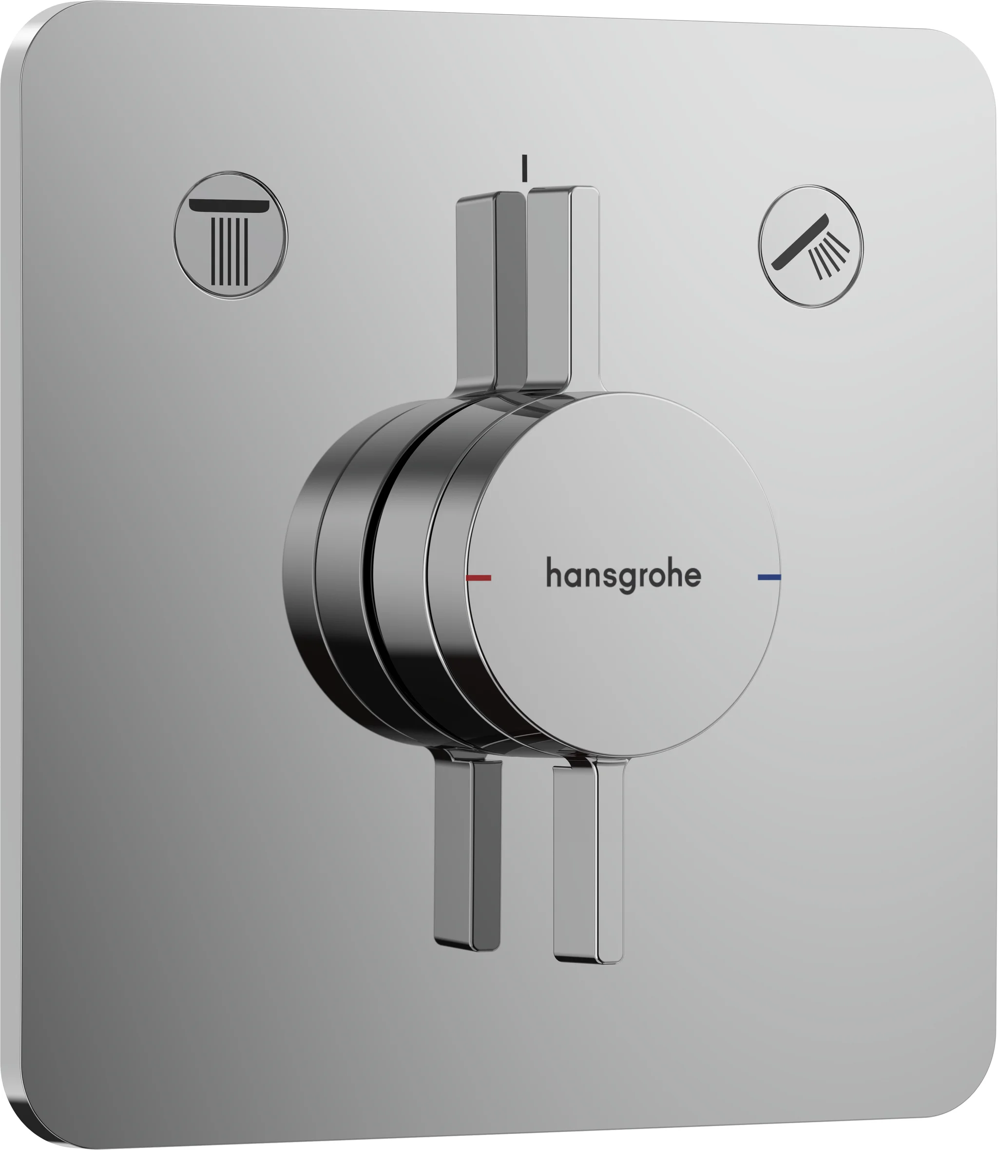Hansgrohe DuoTurn Q Mischer Unterputz, Chrom, 2 Verbraucher, maximale Durchflussmenge 29,5 l/min bei 3 bar, flache Rosette für mehr Platz in der Dusche