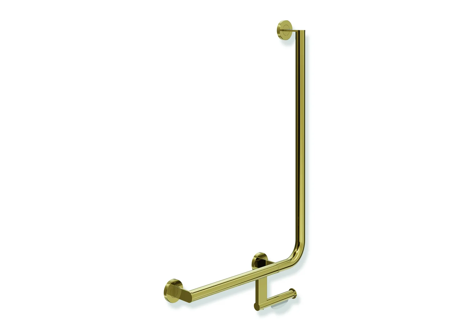 HEWI Winkelgriff System 900 mit WC-Papierrollenhalter, Edelstahl PVD gold glänzend, Ausführung links, waagerechte Länge 500 mm, senkrechte Länge 750 mm HEWI Winkelgriff System 900 mit WC-Papierrollenhalter, Edelstahl PVD gold glänzend, Ausführung links, waagerechte Länge 500 mm, senkrechte Länge 750 mm
