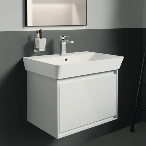 Waschbecken „ConnectAir“ 65 × 46 × 16 cm, Hahnlochposition mittig in Weiß Waschbecken „ConnectAir“ 65 × 46 × 16 cm, Hahnlochposition mittig in Weiß
