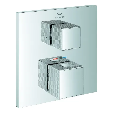 Thermostat-Brausebatterie Allure Brilliant Private Collection 24428, Fertigmontageset für Rapido SmartBox, integrierte 2-Wege-Umstellung, Griff mit Rändelstruktur, chrom Thermostat-Brausebatterie Allure Brilliant Private Collection 24428, Fertigmontageset für Rapido SmartBox, integrierte 2-Wege-Umstellung, Griff mit Rändelstruktur, chrom