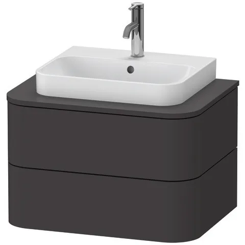Duravit Waschtischunterschrank wandhängend „Happy D.2 Plus“ 65 × 40,8 × 48 cm Becken: mittig / Beleuchtung: ohne / Front- & Korpusfarbe: Graphit Supermatt / Größe: 65 × 48 × 40,8 cm / Oberfläche: Dekor / Schubladen: 2 Duravit Waschtischunterschrank wandhängend „Happy D.2 Plus“ 65 × 40,8 × 48 cm Becken: mittig / Beleuchtung: ohne / Front- & Korpusfarbe: Graphit Supermatt / Größe: 65 × 48 × 40,8 cm / Oberfläche: Dekor / Schubladen: 2
