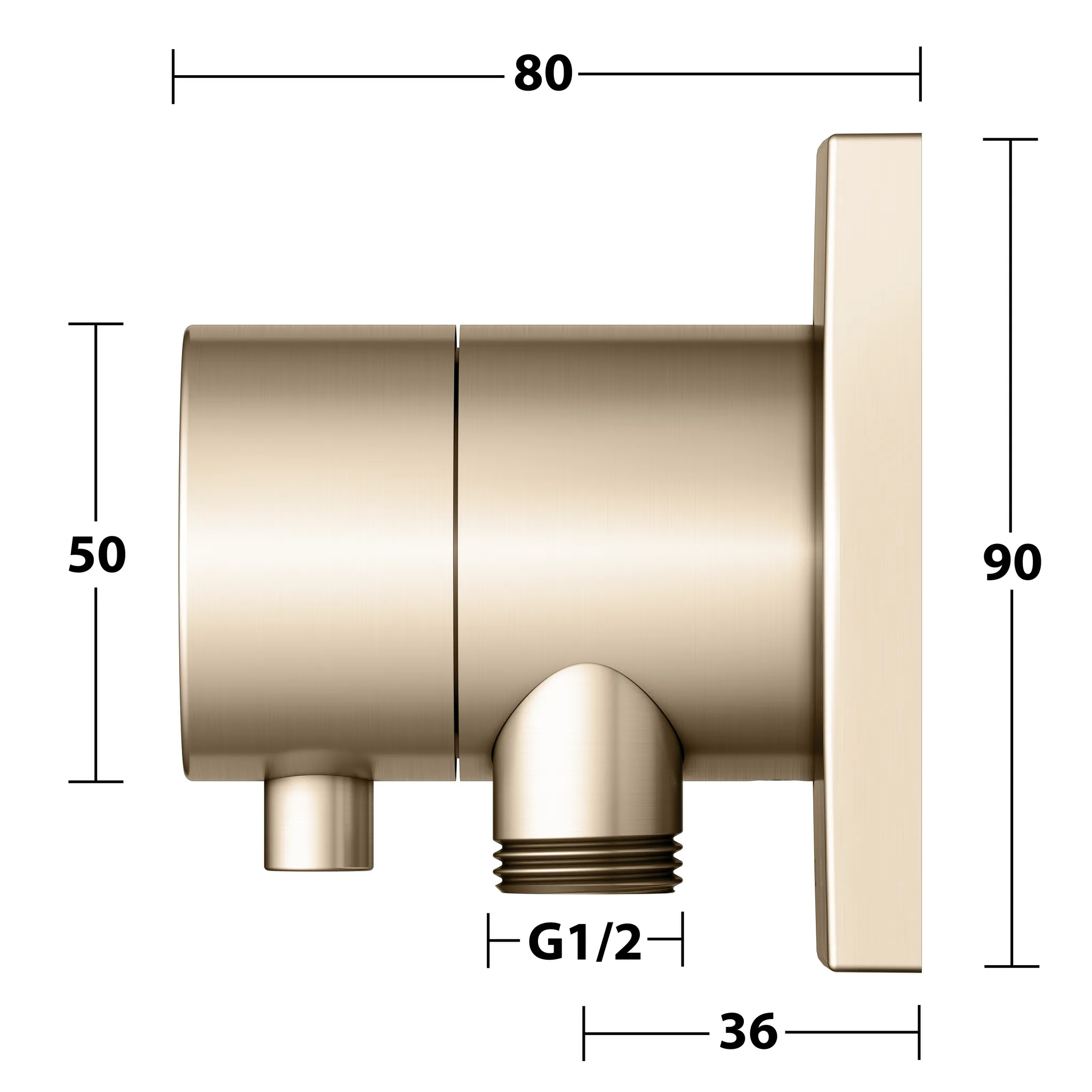 IXMO 59556031102 2-Wege Umstellventil UP DN15 mit Schlauchanschluß IXMO Comfort, eckig Bronze gebürstet