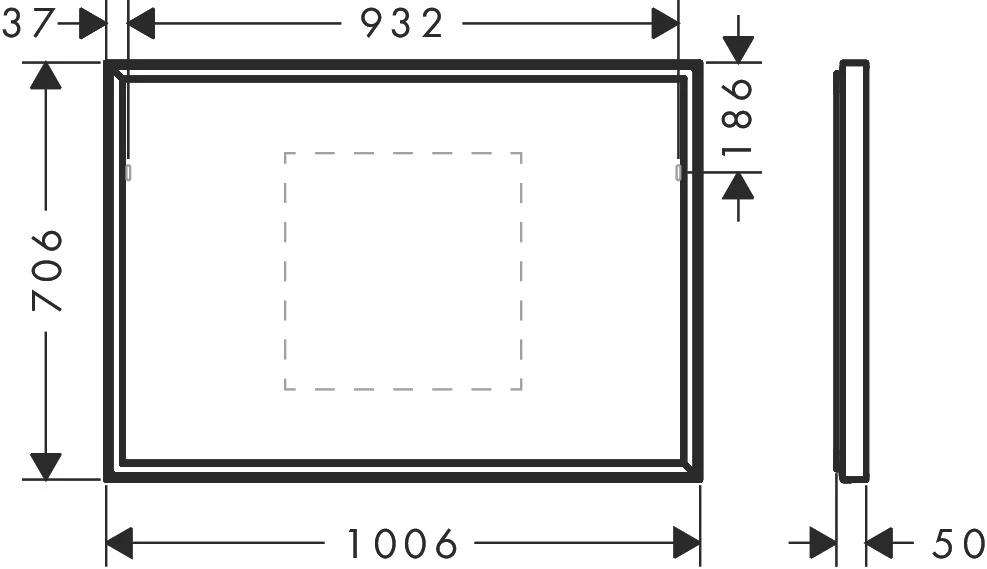 Xarita E Spiegel mit LED-Beleuchtung 1000/50 IR Sensor Mattweiß