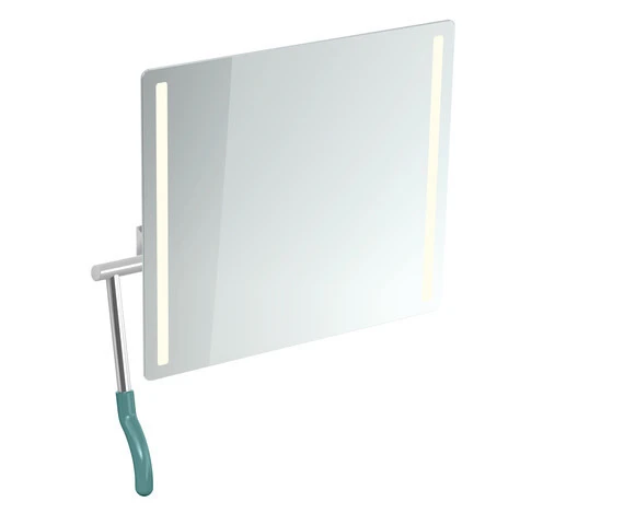 HEWI Kippspiegel „Serie 802 LifeSystem“ 60 × 54 cm in Aquablau
