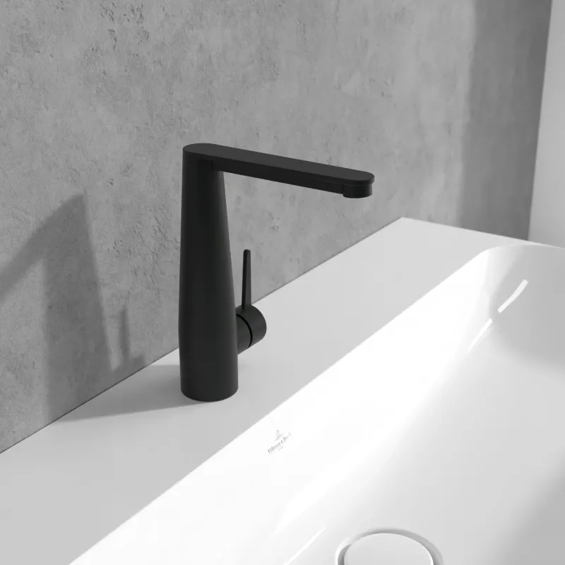 Villeroy & Boch Conum Einhebel-Waschtischarmatur TVW127004000 mit Push-Open-Ablaufgarnitur Matt Black TVW127004000K5 - SONDERANGEBOT