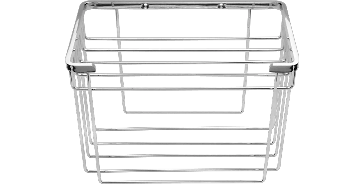 ASW Gästehandtuchkorb chrom mit Ablage ASW Gästehandtuchkorb chrom mit Ablage
