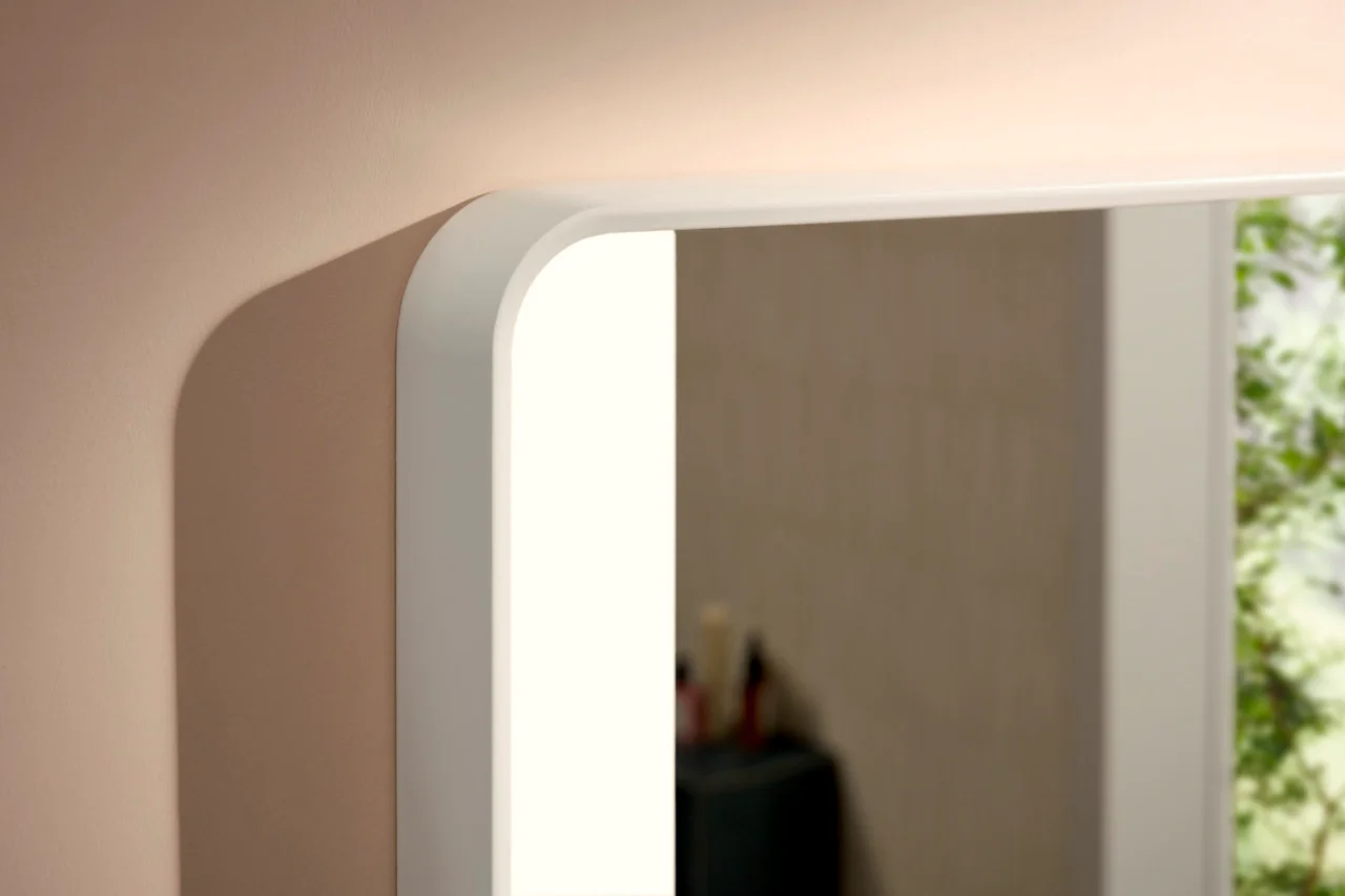 Hansgrohe Xarita Lite Q Spiegel mit LED-Beleuchtung, IR-Sensor, AntiFog, Mattweiß, 1000x700x30 mm