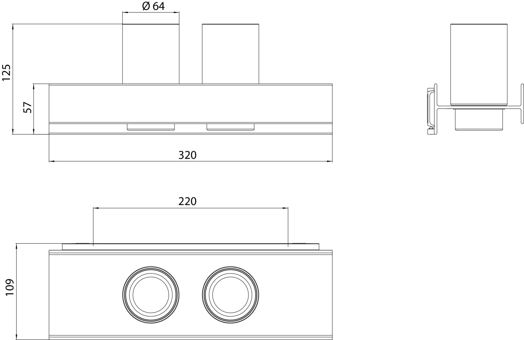 emco Doppelglashalterklar schwarz, S 85 emco Doppelglashalterklar schwarz, S 85